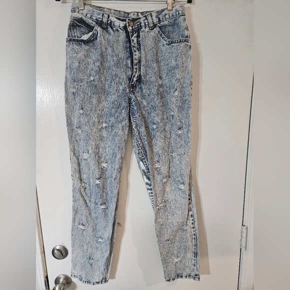 VTG 80s No Excuses Distressed Jeans Size 14 - Picture 1 of 8